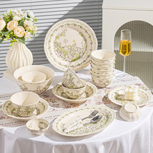 Good Price New Custom Embossed Ceramic Dinner Dish European Western Popular Dinnerware <b>Sets</b> Porcelain Dinner <b>Set</b> for Home - Product Image 2