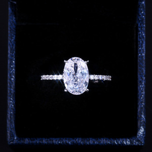 Sang Trọng Lớn Hình Bầu Dục Cắt Zircon Vòng Micro Paved <span class=keywords><strong>CZ</strong></span> Nhẫn Cho Đồ Trang Sức Thời Trang Bạc Nữ Nhẫn Cưới Cho Phụ Nữ - Product Image 4