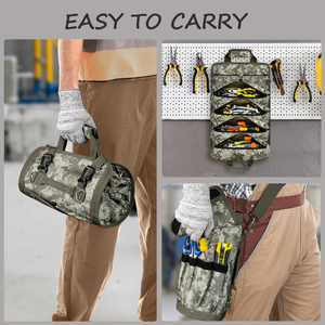Foldable Rollup Organizer <b>Small</b> Pockets Waterproof OEM Toolbag Heavy Duty Rolling <b>Tool</b> Storage 150 lb Capacity Multi-Compartment - Product Image 5