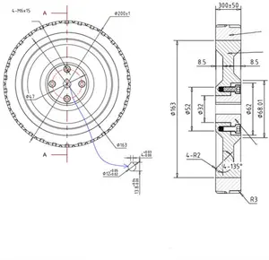 Rueda de conducción de goma AGV, S-S, 200x30mm, pedido disponible