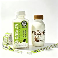 Autocollant en vinyle pour bouteille de lait, impression personnalisée OEM ODM, étiquette autocollante de qualité alimentaire, écologique, imperméable pour produits laitiers en plastique