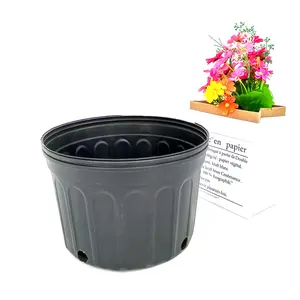 Fornitore all'ingrosso fioriera per fiori in Pp riciclato nero vaso per piante in plastica da 2 galloni