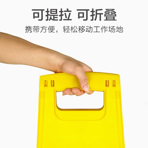 Panneau de signalisation de sécurité en plastique lisse en forme de A, impression sérigraphique jaune, pour extérieur, construction, prudence, sol mouillé, stationnement - Product Image 5