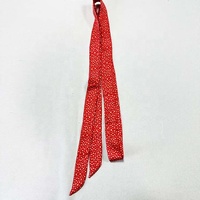 Long sac en sergé personnalisé foulard bandeaux en soie bandeau point rouge écharpe maigre femmes ruban à la mode sac de cheveux écharpe