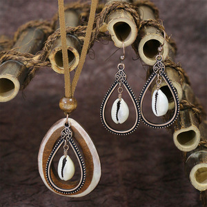 Bohemian Tassel <b>Necklace</b> And Earring <b>Set</b> Alloy Antique <b>Silver</b> Plated Women's Party Jewelry Fashion <b>Set</b> - Product Image 2
