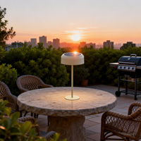 Lampe de table solaire étanche IP54 pour extérieur, batterie rechargeable, interrupteur tactile, lampe de bureau sans fil à intensité variable pour jardin, patio, camping