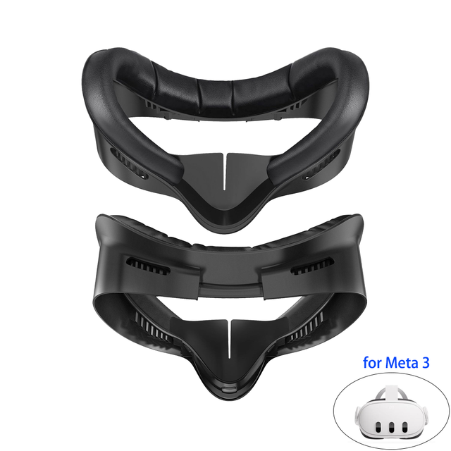 Vent Designs VR Face Cover Compatible With Meta Quest 3 Sweatproof PU Leather Cushion Leakproof Bracket Shield