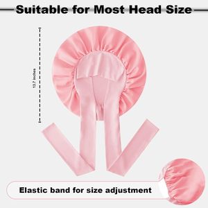 Sac à cordon en satin personnalisé avec logo pour coiffeur, bande élastique pour perruque, <span class=keywords><strong>bonnet</strong></span> réversible en soie et foulards en satin pour cheveux - Product Image 3