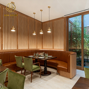 Divano Moderno in Legno e Velluto per Sala da Tè, Tavolo e Sedie per Caffè e Ristorante, Arredamento per Uso Commerciale - Product Image 2