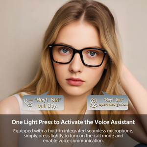 Lunettes de soleil audio Bluetooth intelligentes avec fonction appel mains libres, filtre lumière bleue et commande vocale IA pour le voyage - Product Image 4