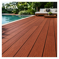 Revêtement de terrasse en WPC ignifuge co-extrudé, bois d'extérieur, terrasse en bois composite, WPC, prix direct usine, bois-plastique extrudé
