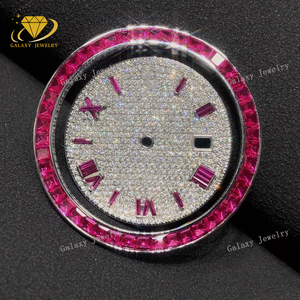 Thả vận chuyển Iced out vvs Kim Cương phụ kiện đồng hồ ban nhạc chuỗi bezel quay số tùy chỉnh moissanite xem bezel - Product Image 3