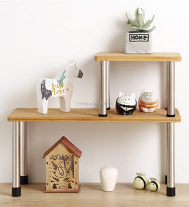 OEM Corner <strong>Shelf</strong> 2 Tier Storage <strong>Shelves</strong> Bamboo Adjustable Spice Rack Riser Standing <strong>Counter</strong> <strong>Top</strong> Cabinet Display <strong>Shelf</strong> - Product Image 4