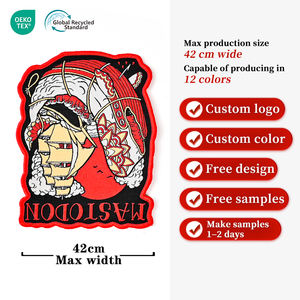 カスタム エコフレンドリー 織りバッジ アート パンクロック ミュージック 12色 アイロン接着 縫い付け メローエッジ ジャケット・衣類用 織りパッチ - Product Image 2