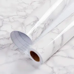 Rouleau de vinyle en pierre de granit peler et coller du papier de contact en marbre blanc rouleaux de papier peint pour la décoration intérieure papier peint épais et amovible