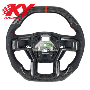 พวงมาลัยคาร์บอนไฟเบอร์สไตล์สปอร์ตสำหรับรถฟอร์ด แร็พเตอร์ F150 XLT F250 F350 F450 เชลบี้ ST มัสแตง เอ็กซ์พลอเรอร์ ซูเปอร์แค็บ SVT แบบคัสตอม - Product Image 1