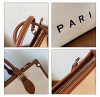 Sac fourre-tout de luxe en coton personnalisé avec logo brodé, tendance, en toile de haute qualité, style créateur parisien, nouvelle mode pour femme