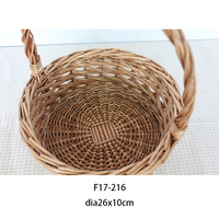 Nouveau Style chinois fait à la main rond en osier naturel panier plat panier saule tresse poignée panier de rangement