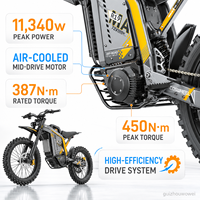 Moto tout-terrain électrique 72V 40Ah 11KW avec batterie Samsung et freins à disque hydrauliques