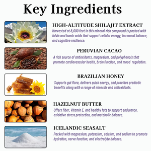 Haute qualité Shilajit liquide noisette cacao énergie Endurance soutien vitalité soutenue récupération musculaire santé cérébrale - Product Image 3