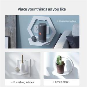 Hiện đại hình lục giác lưu trữ Giá Treo Tường PVC nổi kệ hoa thiết kế trang trí nội thất TV nền móc treo tường phòng ngủ kệ - Product Image 6