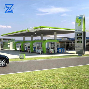 定制加油站和设计钢制汽油燃料配件吊挂标志框架设计加油站天篷出售加油站 - Product Image 6