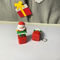 Porte-clés rechargeable personnalisé avec son d'anime, clavier, sapin de Noël, dessin animé mignon, en plastique, avec bouton de clavier anti-stress