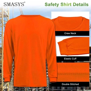 T-<span class=keywords><strong>shirt</strong></span> de sécurité haute visibilité à manches longues <span class=keywords><strong>pour</strong></span> homme, 130 g/m², respirant, séchage rapide, fluorescent, <span class=keywords><strong>pour</strong></span> le travail en extérieur - Product Image 3