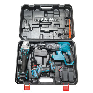 Cordless Lithium Hammer Drill Tool Set with Pickaxe Screwdriver Battery-Portable Hand Held Power Tools
