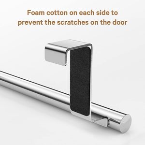 Stainless Steel <strong>Over</strong> <strong>Door</strong> <strong>Towel</strong> Rack Bar Holders for Universal Fit on <strong>Over</strong> Cabinet Cupboard <strong>Doors</strong> 2 Pack - Product Image 2