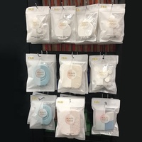 Pochette à fermeture éclair en plastique imprimée personnalisée avec fenêtre transparente outils de beauté houppette compressé masque facial sacs d'emballage zip-lock