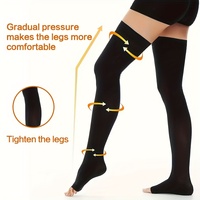 Bas de contention médicaux sur mesure, 30-40 mmHg, anti-varices, pour hôpital, cuisse haute, bout ouvert, compression extra ferme