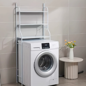 Étagère de salle de bain, support à linge, étagère de rangement en métal sur pied pour salle de bain, salon, imperméable, sans perçage requis - Product Image 3