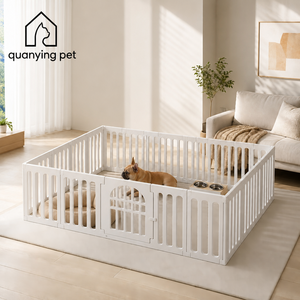 Parc de jeu modulaire haut de gamme pour <span class=keywords><strong>chien</strong></span> d'intérieur, aménagement personnalisable, clôture robuste pour animaux de compagnie, enclos d'exercice en résine écologique pour chiens de petites races 3D - Product Image 1