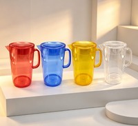 Vente en gros de bouilloires en PS de grande capacité 1,5 L, transparentes et colorées, en plastique