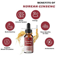 Ausreson OEM Ginseng Drops Complément Énergétique 10ml Extrait Liquide de Racine de Ginseng Rouge Coréen