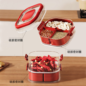 <b>Spice</b> <b>Storage</b> Box Multi Layer Compartmentalized Airtight Kitchen Seasoning Container With Lid Stackable Size M - Product Image 2