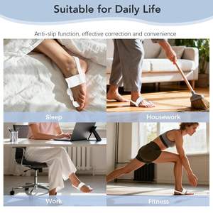 مصحح تشوه إصبع القدم الكبير، فاصل أصابع القدم قابل للتعديل، مضاد للانزلاق، مصنوع من النايلون، مناسب لجميع الأعمار، للقدم اليسرى/اليمنى، لتخفيف آلام التهاب المفاصل - Product Image 6