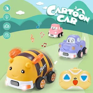 2.4G 2 Channel Remote Control Toys Vinyl Shell Cute Mini Cartoon Cars Radio-controlled 2ch RC Car With Light