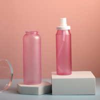 Flacon en plastique PET vide personnalisé 100 ml 120 ml 150 ml Ensemble de liquides pour soins de la peau Emballage cosmétique avec pulvérisateur à pompe Rose mat Tonique