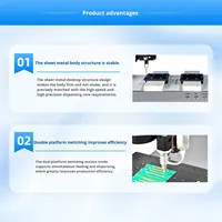 Dispenseur de colle entièrement automatique de précision à quatre axes pour tôles, avec vision CCD, double station et valve à vis à liquide unique