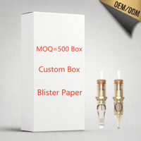 Kotak Grosir Kustom Blister Kertas 0.25/0.3/0.35mm 1RL 3RL 5RL 7RL 5RM 7RM 9RM 7RS RL RM M1 Jarum Cartridge Tato Sekali Pakai