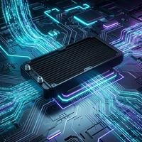 OCOCOO Radiador de Aluminio de 240 mm, Enfriador de Agua Eficiente para Computadora con Ventiladores, Gestión de Calor para CPU y PC