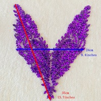 Applique en dentelle de strass acrylique faite à la main, broderie perlée, patch pour accessoires de robe