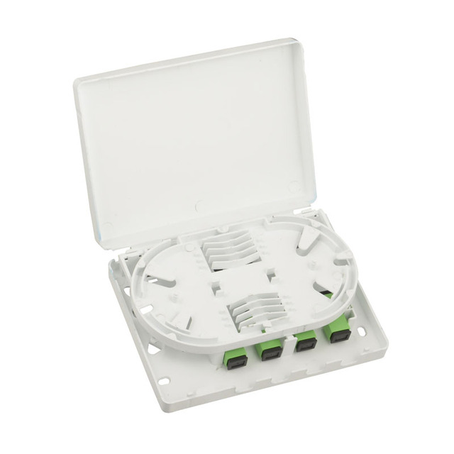 4-Core Fiber Optic Terminal Box with 4 SC/APC Adapter Ports for FTTH Use for Enterprise Wireless Access Points