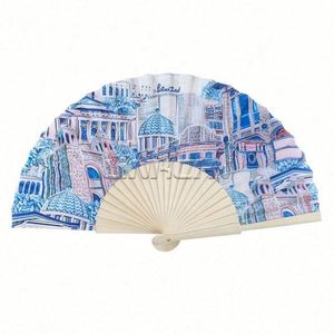 Customized 23 cm Wooden Hand Fan Spanish Model Pattern Colourful Painted Wedding Favors Bulk Wood Crafts Wooden <b>Boxes</b> Wall Signs - Product Image 6