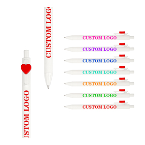 New Solid Color White Logo-press Ballpoint Plastic <b>Pen</b> with Print Brand for Events - Product Image 1