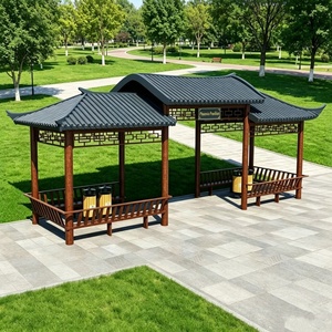 Gazebo in Alluminio Stile Antico per Giardino, Corridoi Esterni, Padiglioni, Cortili e Parchi, Impermeabile e Resistente al Vento - Product Image 2