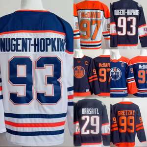 Camisetas de <span class=keywords><strong>Hockey</strong></span> sobre Hielo de los Edmonton Oilers 2025-2026 |   Camisetas Bordadas McDavid 97 Draisaitl 29 Gretzky 99 al por Mayor - Product Image 1