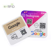 Placa de soporte de código Qr programable Google Review Soporte acrílico Google Review Placa Nfc